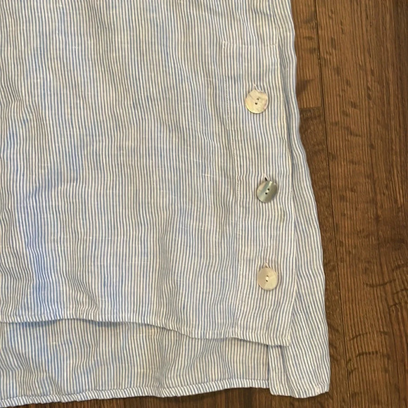 J Jill | Linen Pinstripe Tunic Cover Top - Picture 4 of 9